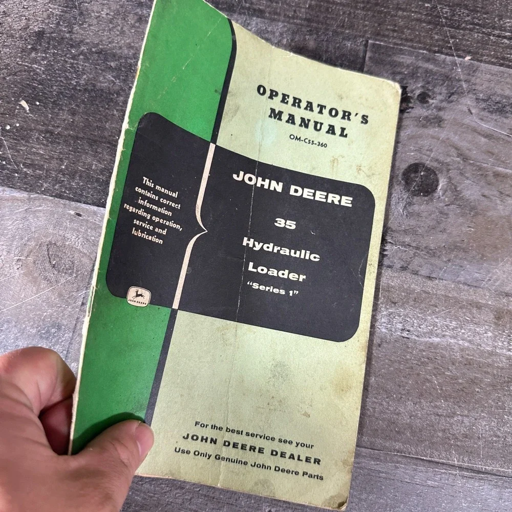 Original OEM Operator's Manual For John Deere 35 Hydraulic Loader Series 1
